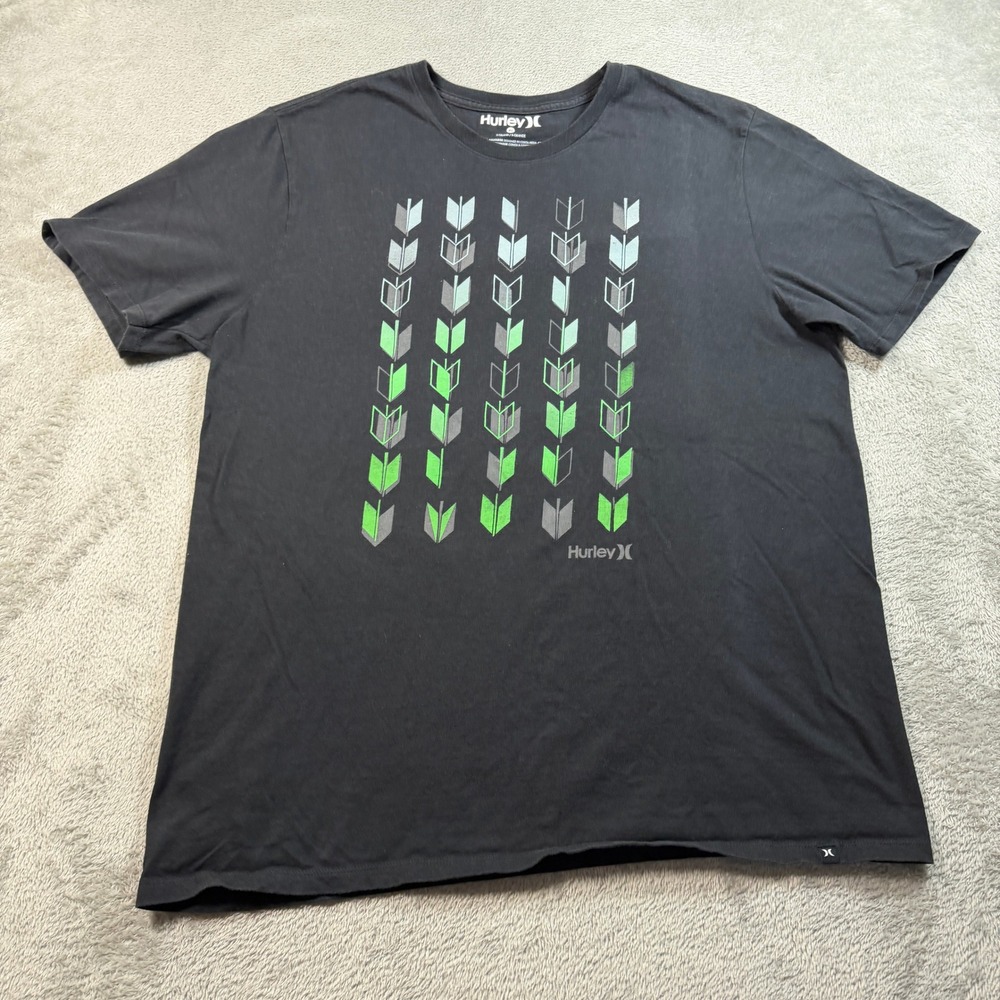 Hurley T-Shirt Mens XL Black Graphic Arrow John John Florence Signature